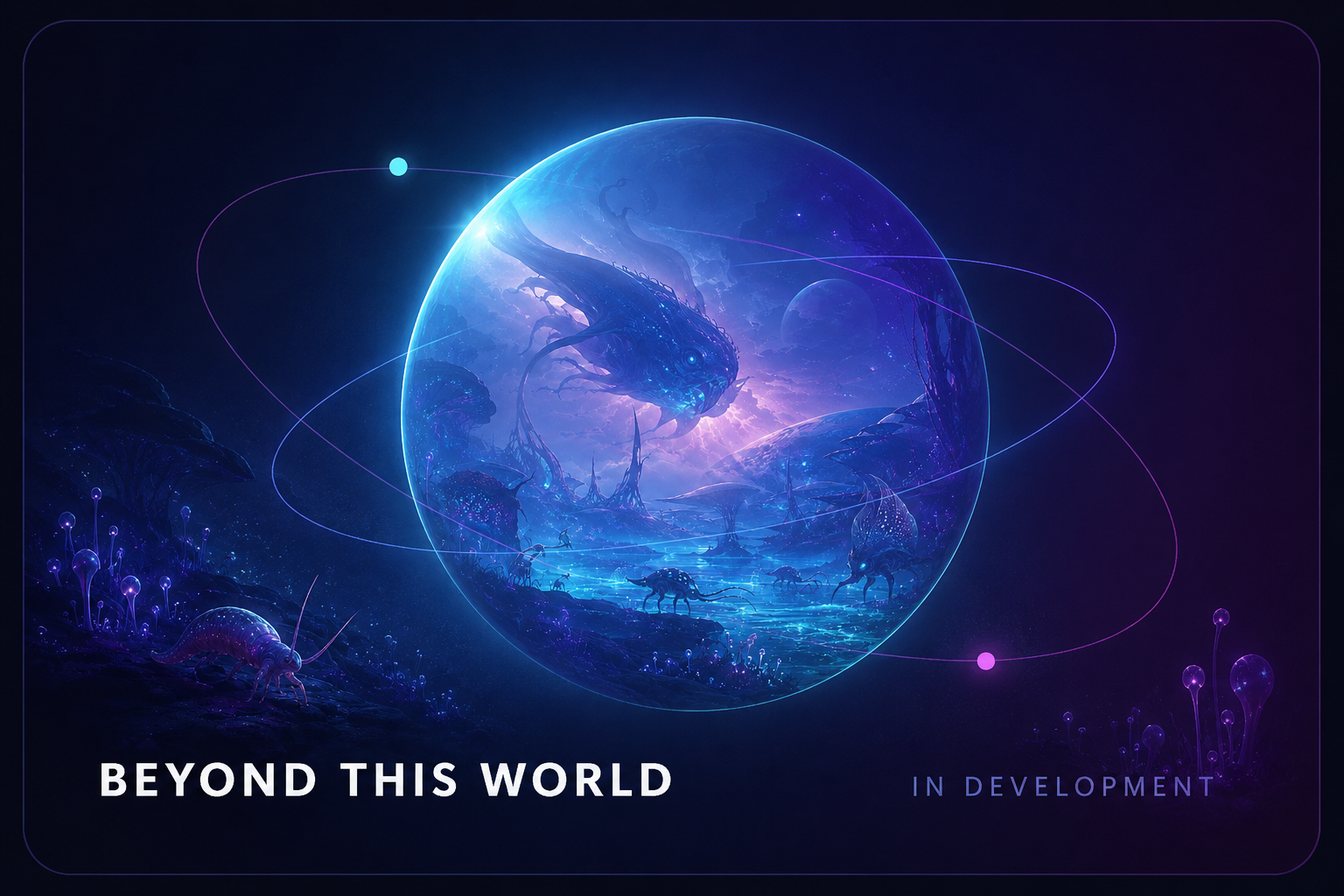 Beyond This World concept art showing an alien planet and strange lifeforms